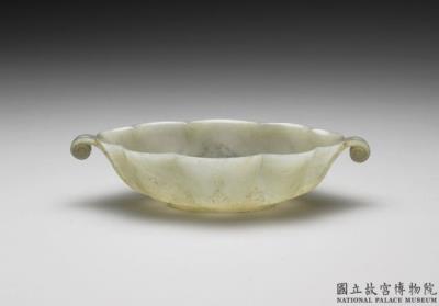 图片[3]-Jade flower-shaped bowl with two leaf-shaped handles, Mughal Empire-China Archive